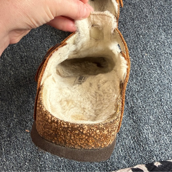 Birkenstock Women’s Boston Shearling-Lined Clogs Tan White Size 39 - Picture 10 of 16